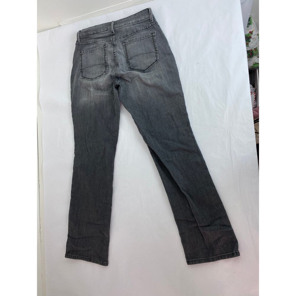 NYDJ Lift Tuck Stretch Straight Jeans Black Denim Women's Size 4 P